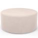 Kit Puff Redondo Lola e Puff Recamier Orgânico Orbit W01 Suede Bege - Lyam Decor
