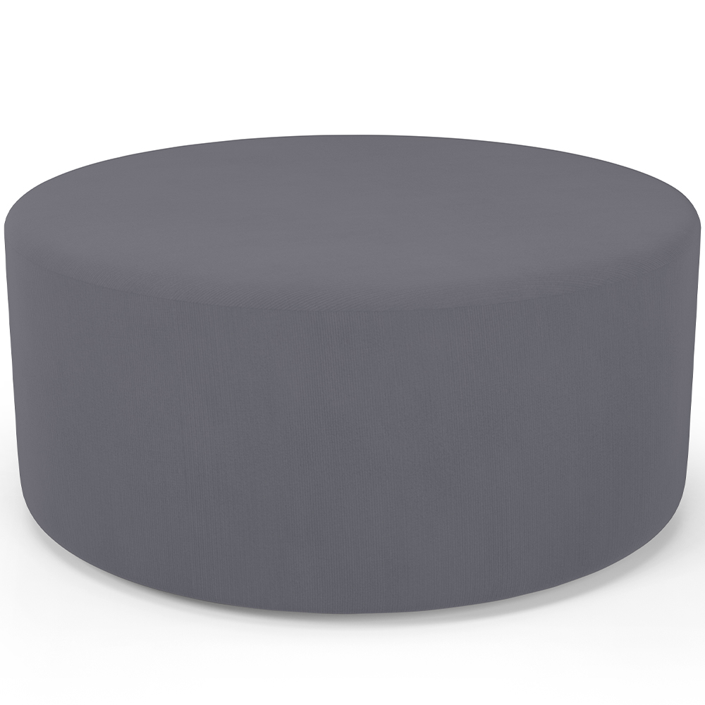 Kit Puff Redondo Lola e Puff Recamier Orgânico Orbit W01 Suede Cinza - Lyam Decor