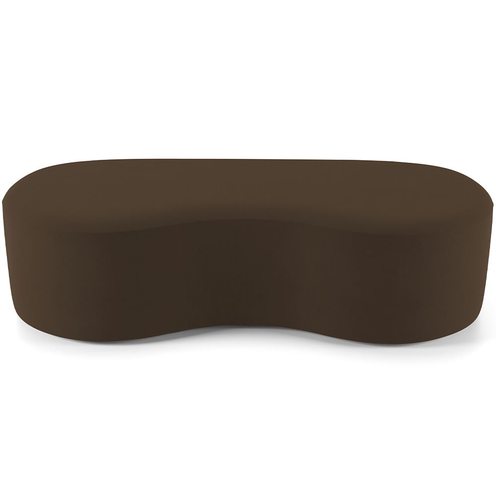 Kit Puff Redondo Lola e Puff Recamier Orgânico Orbit W01 Suede Marrom - Lyam Decor