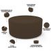 Kit Puff Redondo Lola e Puff Recamier Orgânico Orbit W01 Suede Marrom - Lyam Decor