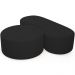 Kit Puff Redondo Lola e Puff Recamier Orgânico Orbit W01 Suede Preto - Lyam Decor