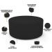 Kit Puff Redondo Lola e Puff Recamier Orgânico Orbit W01 Suede Preto - Lyam Decor