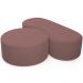 Kit Puff Redondo Lola e Puff Recamier Orgânico Orbit W01 Suede Rosê - Lyam Decor