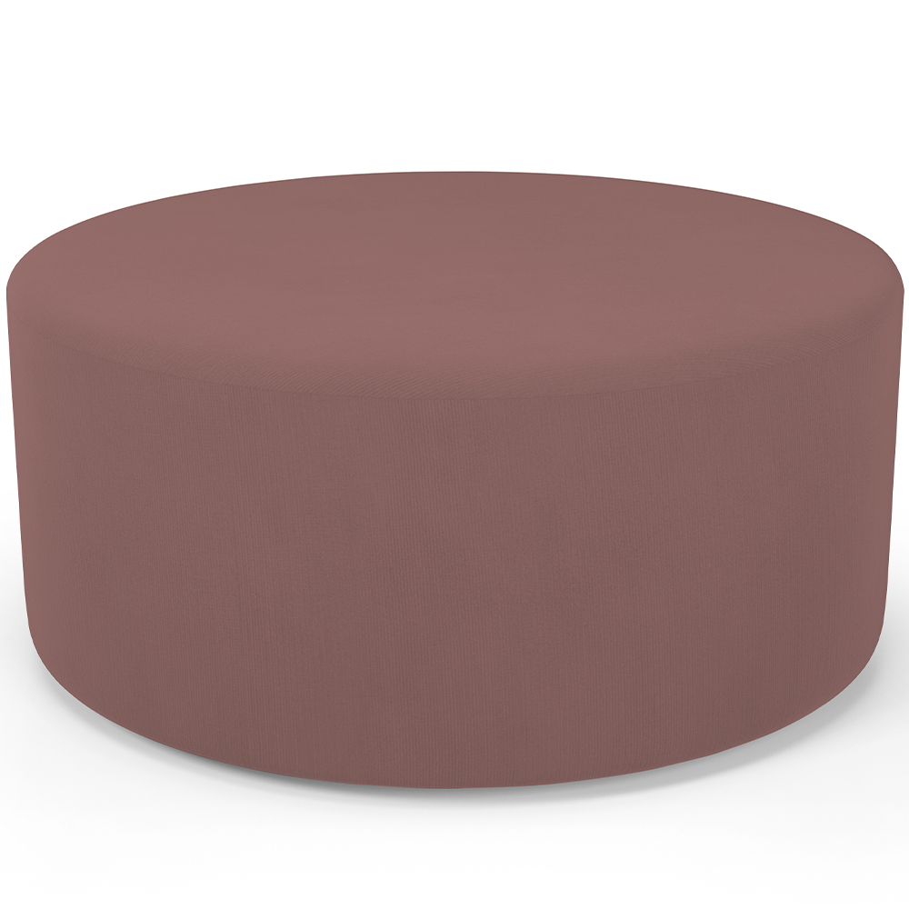 Kit Puff Redondo Lola e Puff Recamier Orgânico Orbit W01 Suede Rosê - Lyam Decor