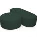 Kit Puff Redondo Lola e Puff Recamier Orgânico Orbit W01 Suede Verde Musgo - Lyam Decor
