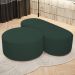 Kit Puff Redondo Lola e Puff Recamier Orgânico Orbit W01 Suede Verde Musgo - Lyam Decor