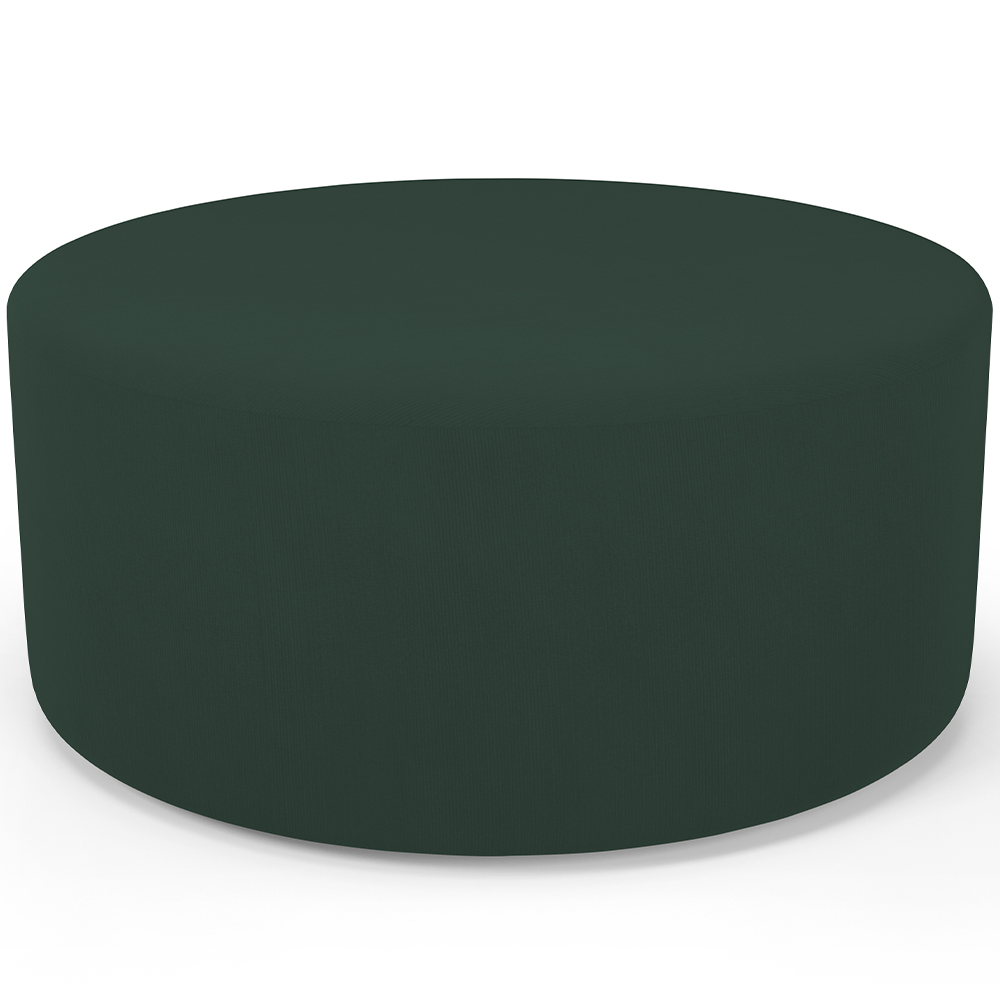 Kit Puff Redondo Lola e Puff Recamier Orgânico Orbit W01 Suede Verde Musgo - Lyam Decor