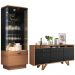 Kit Sala De Jantar Aparador Valentim B01 com Cristaleira Dominic Preto Nature - Lyam Decor
