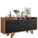 Kit Sala De Jantar Aparador Valentim B01 com Cristaleira Dominic Preto Nature - Lyam Decor