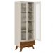 Kit Sala de Jantar Aparador Mason 04 Portas com Cristaleira Geórgia L05 Off White Freijó - Lyam Decor