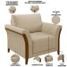 Kit Sofá 02 Lugares 162cm Com 02 Poltronas Stefan Pés Madeira M03 Linho Bege Escuro - Lyam Decor