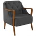 Kit Sofá 02 Lugares Sala Estar 135cm Com 02 Poltronas Coral Pés Madeira M03 Linho Chumbo - Lyam Decor