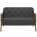 Kit Sofá 02 Lugares Sala Estar 135cm Com 02 Poltronas Coral Pés Madeira M03 Linho Chumbo - Lyam Decor
