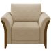 Kit Sofá 03 Lugares 222cm Com 02 Poltronas Stefan Pés Madeira M03 Linho Bege Escuro - Lyam Decor