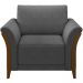 Kit Sofá 03 Lugares Sala Estar 222cm Com 02 Poltronas Stefan Pés Madeira M03 Linho Chumbo - Lyam Decor