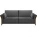 Kit Sofá 03 Lugares Sala Estar 222cm Com 02 Poltronas Stefan Pés Madeira M03 Linho Chumbo - Lyam Decor