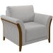 Kit Sofá 03 Lugares Sala Estar 222cm Com 02 Poltronas Stefan Pés Madeira M03 Linho Cinza - Lyam Decor