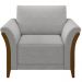 Kit Sofá 03 Lugares Sala Estar 222cm Com 02 Poltronas Stefan Pés Madeira M03 Linho Cinza - Lyam Decor