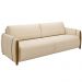 Kit Sofá 03 Lugares Sala Estar 223cm Com 02 Poltronas Flora Pés Madeira M03 Linho Bege - Lyam Decor