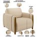 Kit Sofá 03 Lugares Sala Estar 223cm Com 02 Poltronas Flora Pés Madeira M03 Linho Bege - Lyam Decor