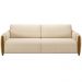 Kit Sofá 03 Lugares Sala Estar 223cm Com 02 Poltronas Flora Pés Madeira M03 Linho Bege - Lyam Decor