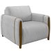 Kit Sofá 03 Lugares Sala Estar 223cm Com 02 Poltronas Flora Pés Madeira M03 Veludo Cinza - Lyam Decor