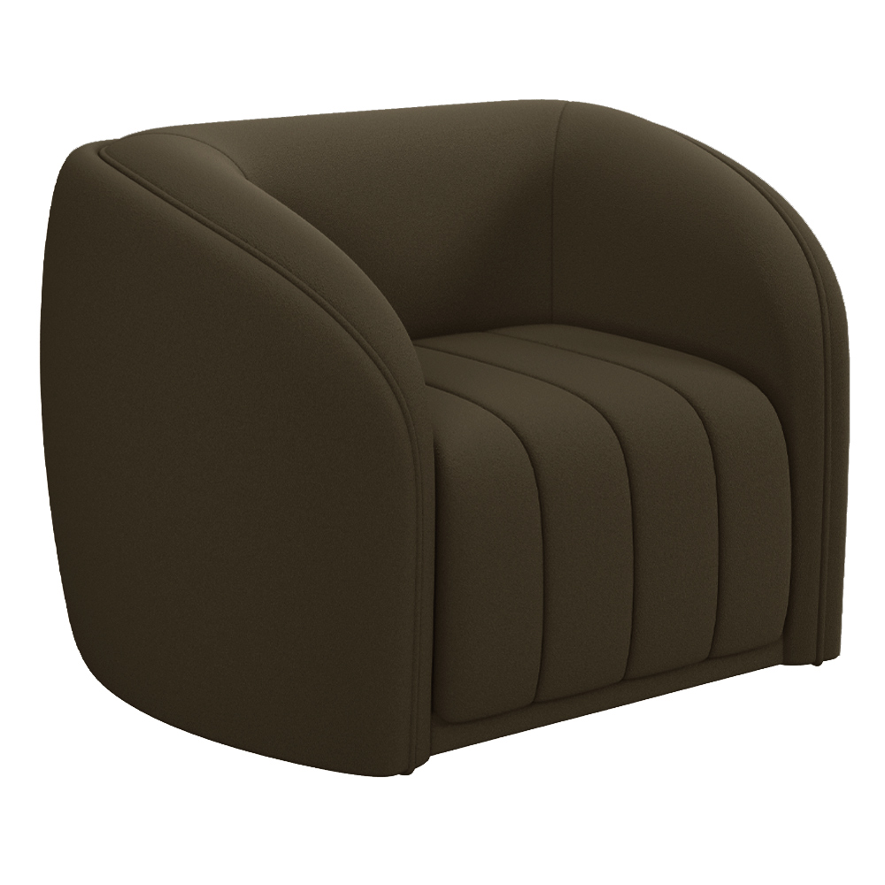 Kit Sofá 04 Lugares Para Sala 252 cm com 02 Poltronas Lazio M03 Veludo Marrom - Lyam Decor