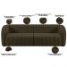 Kit Sofá 04 Lugares Para Sala 252 cm com 02 Poltronas Lazio M03 Veludo Marrom - Lyam Decor