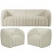 Kit Sofá 04 Lugares Para Sala 292 cm com 02 Poltronas Lazio M03 Bouclê Bege Claro - Lyam Decor