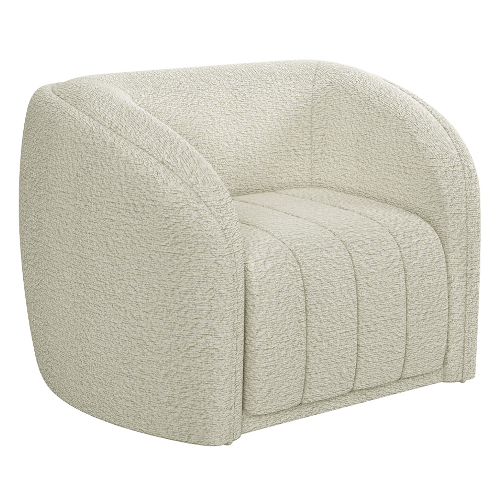 Kit Sofá 04 Lugares Para Sala 292 cm com 02 Poltronas Lazio M03 Bouclê Bege Claro - Lyam Decor