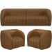 Kit Sofá 04 Lugares Para Sala 292 cm com 02 Poltronas Lazio M03 Couríssimo Whisky - Lyam Decor