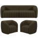 Kit Sofá 04 Lugares Para Sala 292 cm com 02 Poltronas Lazio M03 Veludo Marrom - Lyam Decor