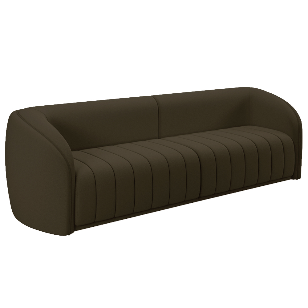 Kit Sofá 04 Lugares Para Sala 292 cm com 02 Poltronas Lazio M03 Veludo Marrom - Lyam Decor