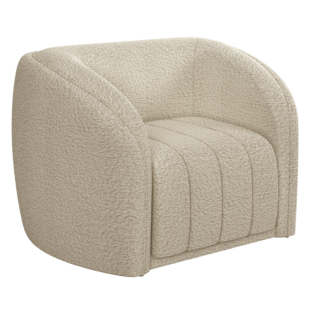 Kit Sofá 04 Lugares Para Sala de Estar 292 cm Com 02 Poltronas Lazio M03 Bouclê Bege - Lyam Decor