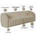 Kit Sofá 04 Lugares Para Sala de Estar 292 cm Com 02 Poltronas Lazio M03 Bouclê Bege - Lyam Decor