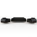 Kit Sofá 2 Lugares 150cm Com 2 Poltronas Molino Pés D'ouro D02 Couríssimo Preto B-159 - Lyam Decor