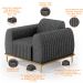 Kit Sofá 2 Lugares 150cm Com 2 Poltronas Molino Pés D'ouro D02 Linho Cinza Escuro C-416 - Lyam Decor