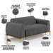 Kit Sofá 2 Lugares 150cm Com Poltrona Molino Pés D'ouro D02 Linho Cinza Escuro C-416 - Lyam Decor