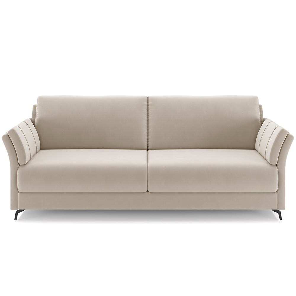 Kit Sofá 2 Lugares 164cm Com 01 Poltronas Álamo M03 Veludo Bege - Lyam Decor