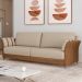 Kit Sofá 2 Lugares 164cm Com 02 Poltrona Álamo M03 Couríssimo Whisky Linho Bege - Lyam Decor