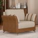 Kit Sofá 2 Lugares 164cm Com 02 Poltrona Álamo M03 Couríssimo Whisky Linho Bege - Lyam Decor