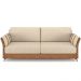 Kit Sofá 2 Lugares 164cm Com 02 Poltrona Álamo M03 Couríssimo Whisky Linho Bege - Lyam Decor