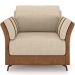 Kit Sofá 2 Lugares 164cm Com 02 Poltrona Álamo M03 Couríssimo Whisky Linho Bege - Lyam Decor