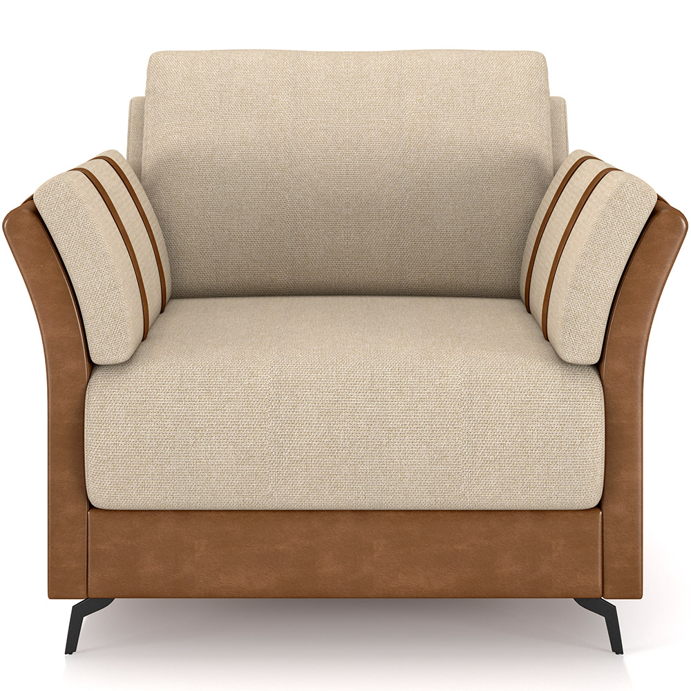 Kit Sofá 2 Lugares 164cm Com 02 Poltrona Álamo M03 Couríssimo Whisky Linho Bege - Lyam Decor