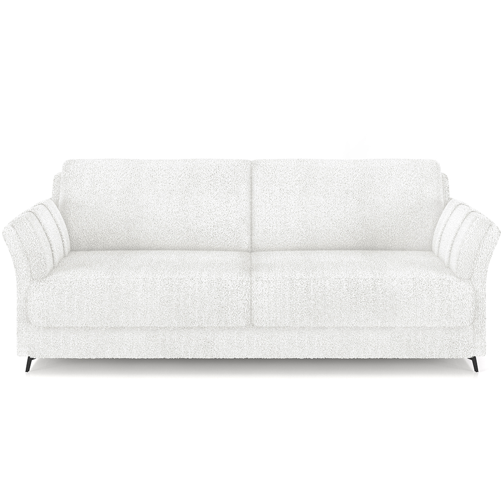 Kit Sofá 2 Lugares 164cm com 02 Poltronas Álamo M03 Bouclê Branco - Lyam Decor