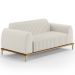 Kit Sofá 2 Lugares Sala Estar 150cm Com Poltrona Molino Pés D'ouro D02 Linho Cru C-443 - Lyam Decor