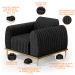 Kit Sofá 3 Lugares 180cm Com 2 Poltronas Molino Pés D'ouro D02 Linho Chumbo D-465 - Lyam Decor