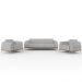 Kit Sofá 3 Lugares 180cm Com 2 Poltronas Molino Pés D'ouro D02 Linho Cinza D-315 - Lyam Decor