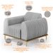 Kit Sofá 3 Lugares 180cm Com 2 Poltronas Molino Pés D'ouro D02 Linho Cinza D-315 - Lyam Decor
