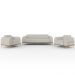 Kit Sofá 3 Lugares 180cm Com 2 Poltronas Molino Pés D'ouro D02 Linho Cru C-443 - Lyam Decor